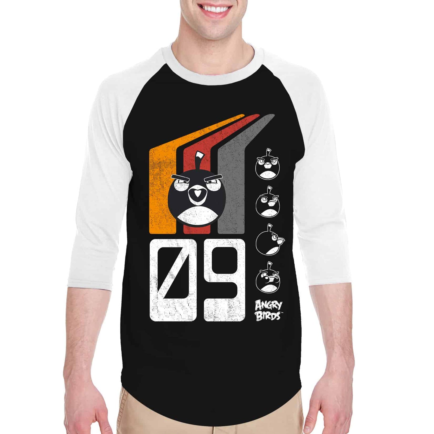 ANGRY BIRDS OFFICAIL ADULT RAGLAN T-SHIRT